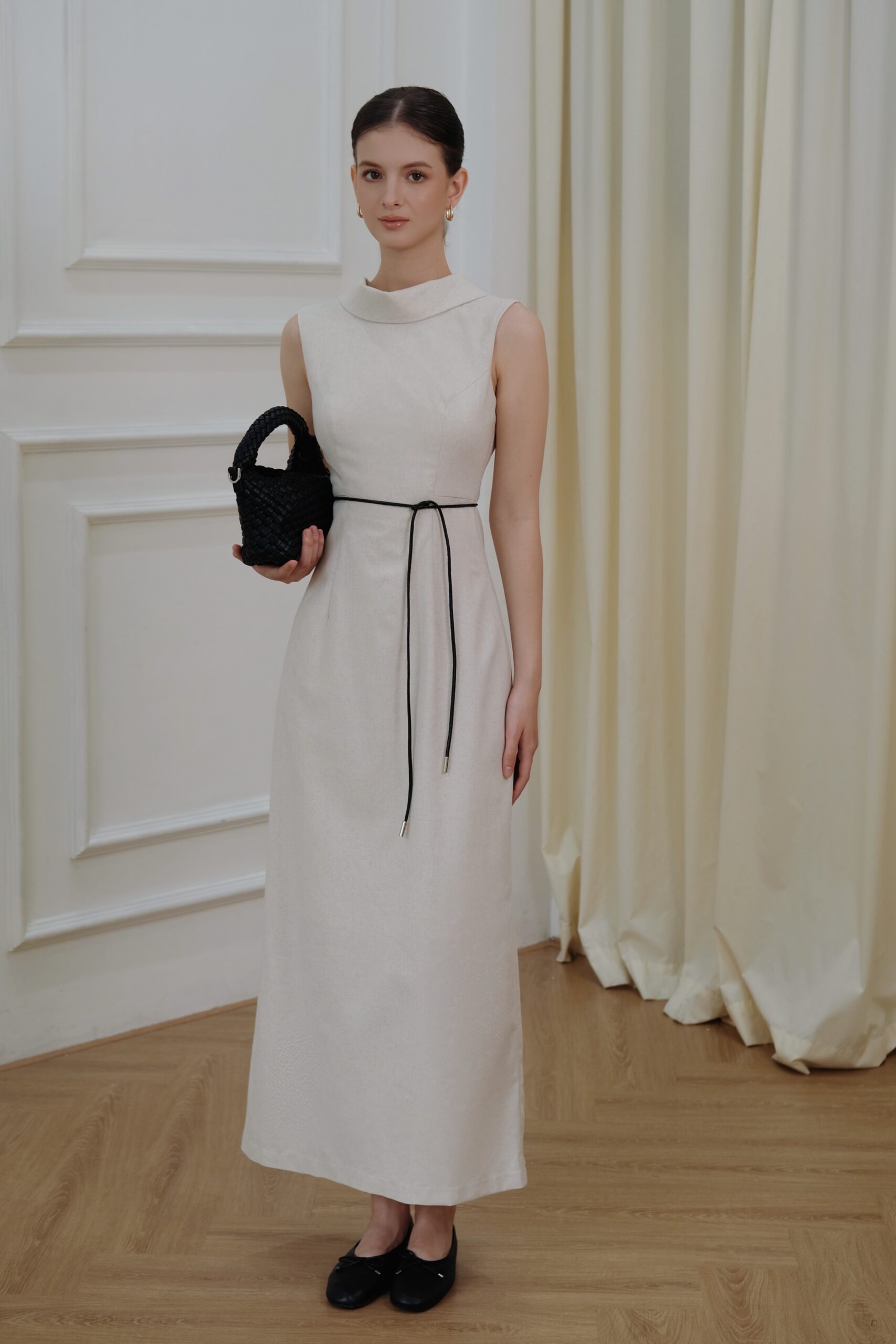 Amie Midi Dress - Linen - Beige - Image 5
