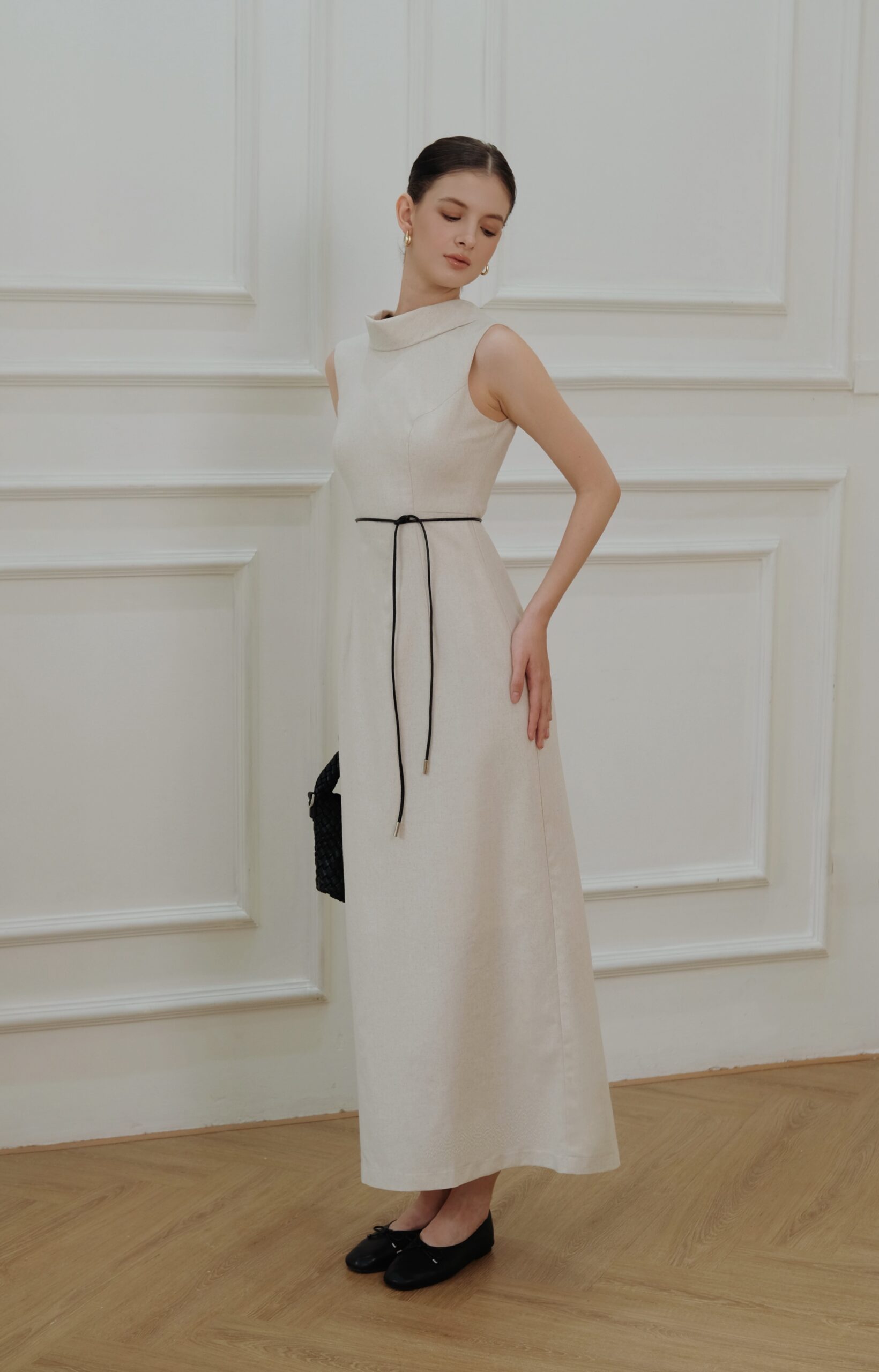 Amie Midi Dress - Linen - Beige - Image 3