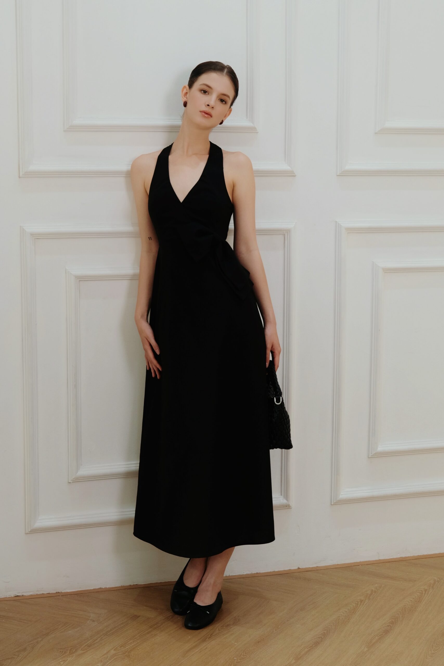 Elva Midi Dress - Linen - Black - Image 3