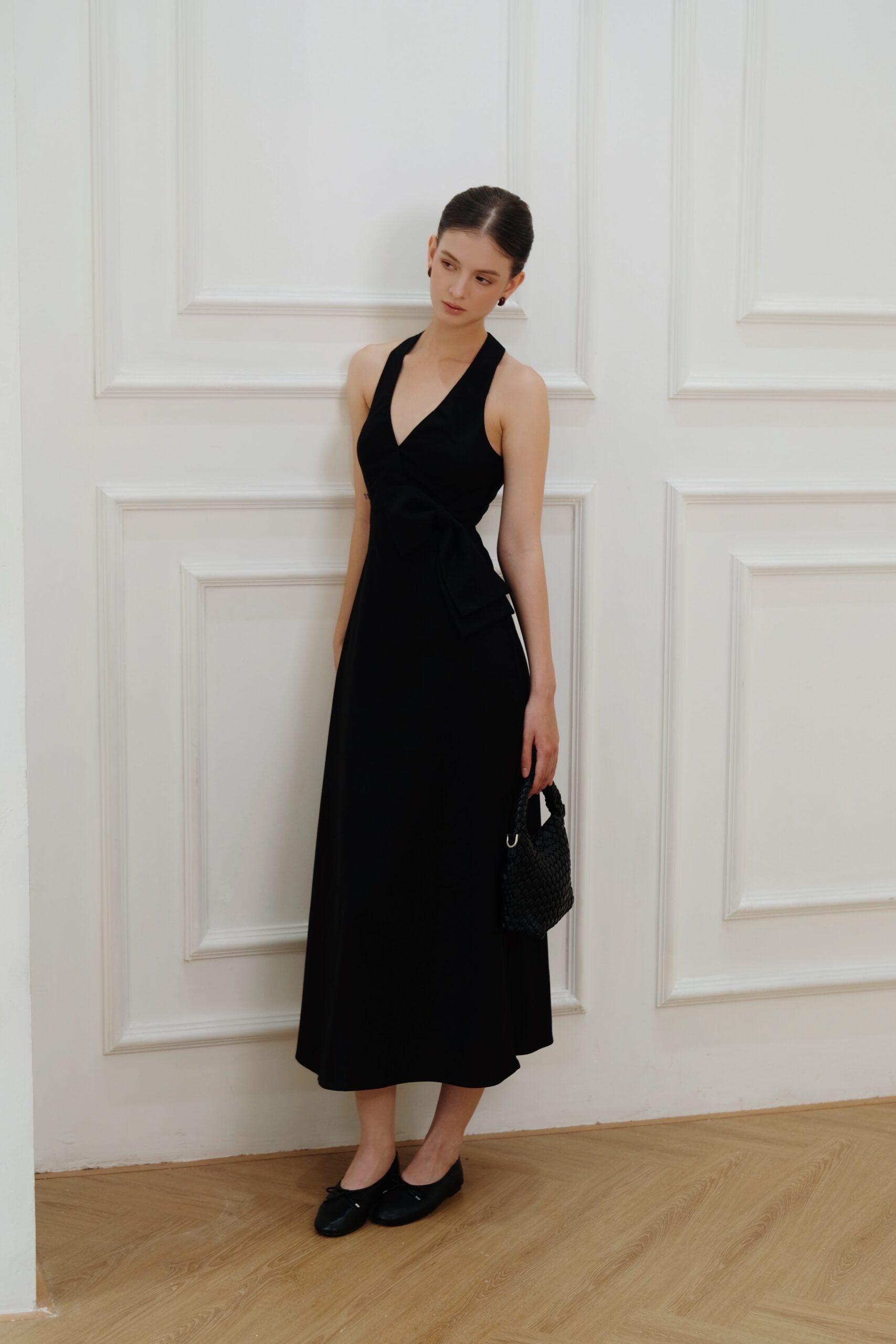 Elva Midi Dress - Linen - Black - Image 6