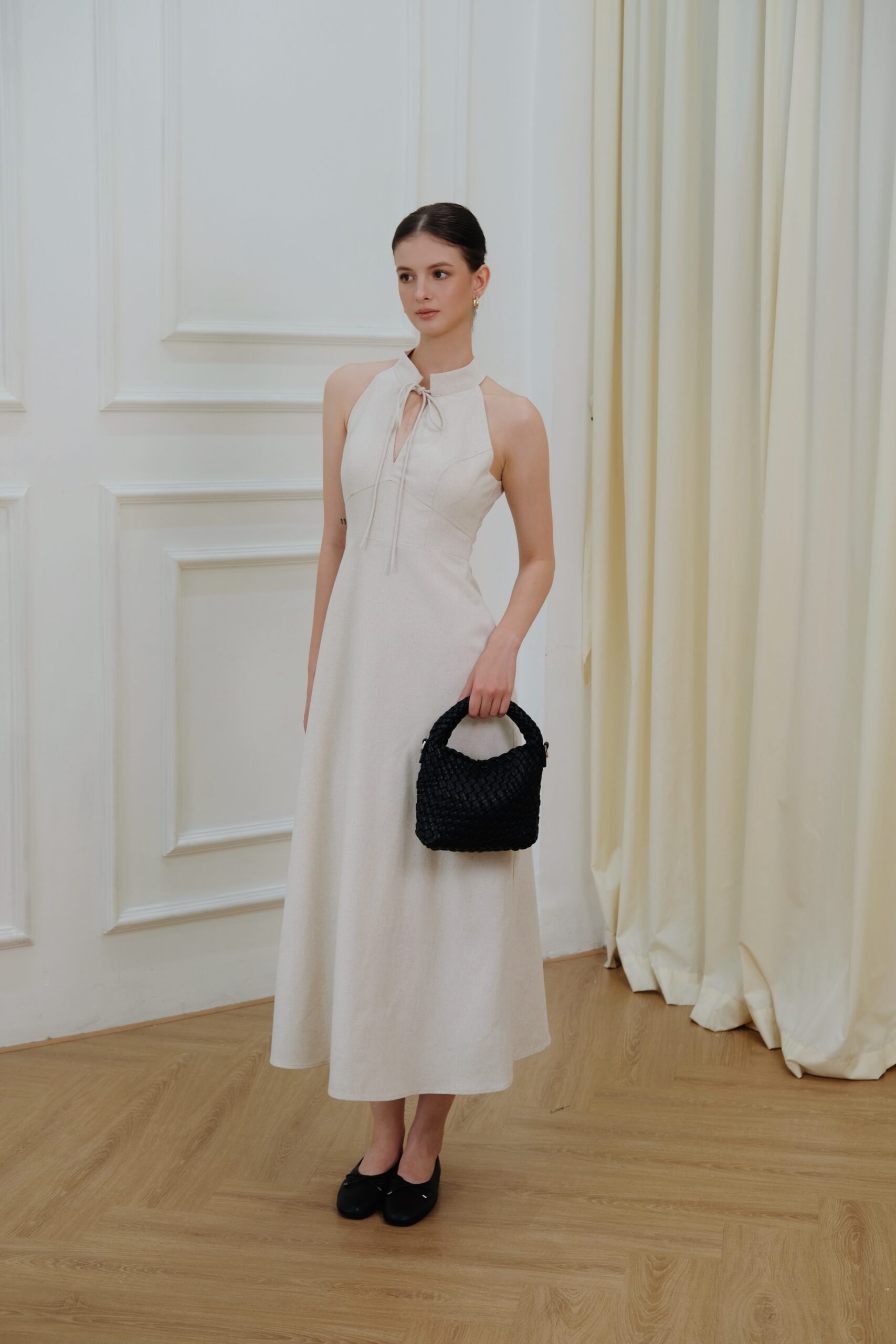 Sera Midi Dress - Linen - Beige - Image 5