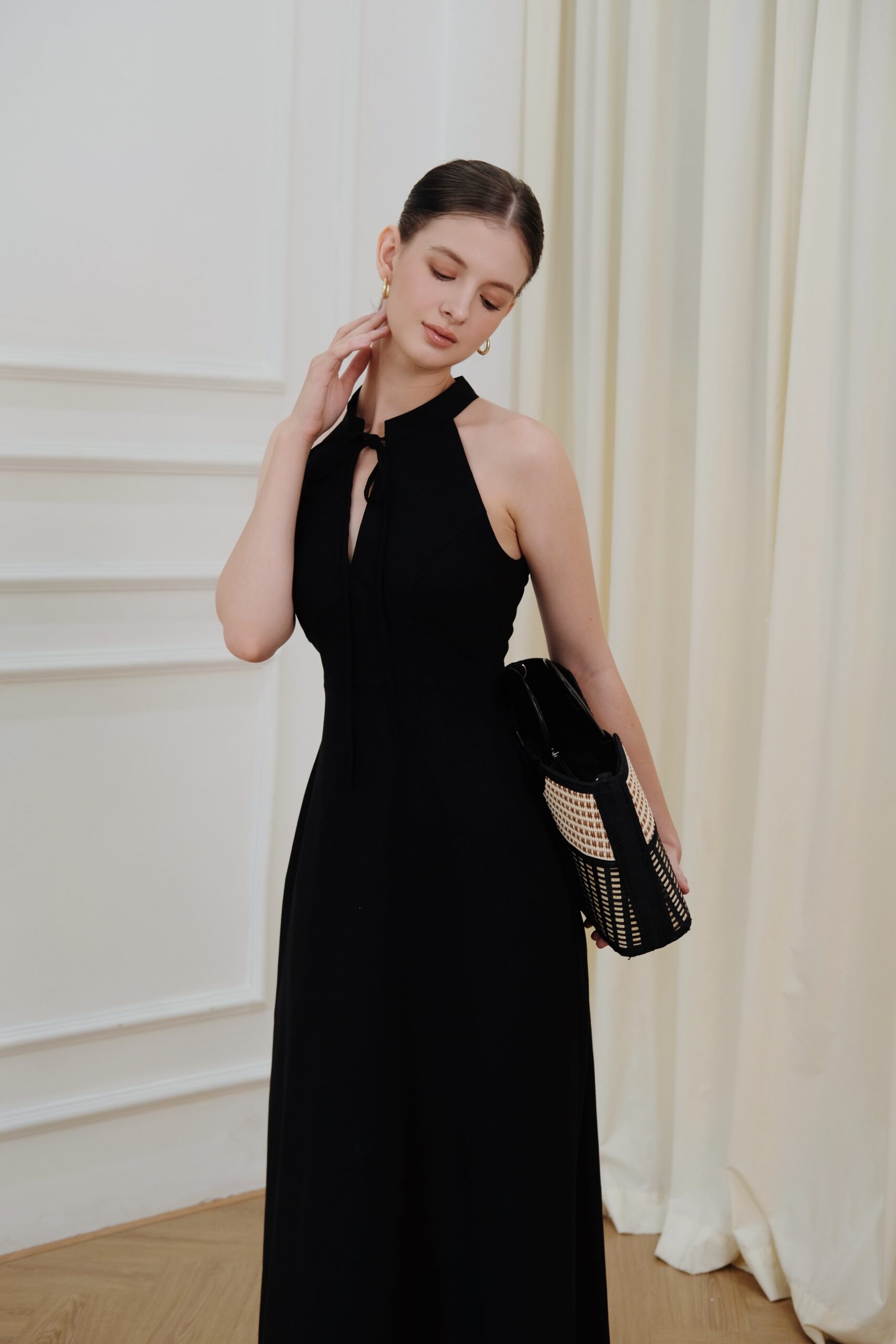 Sera Midi Dress - Linen - Black - Image 4