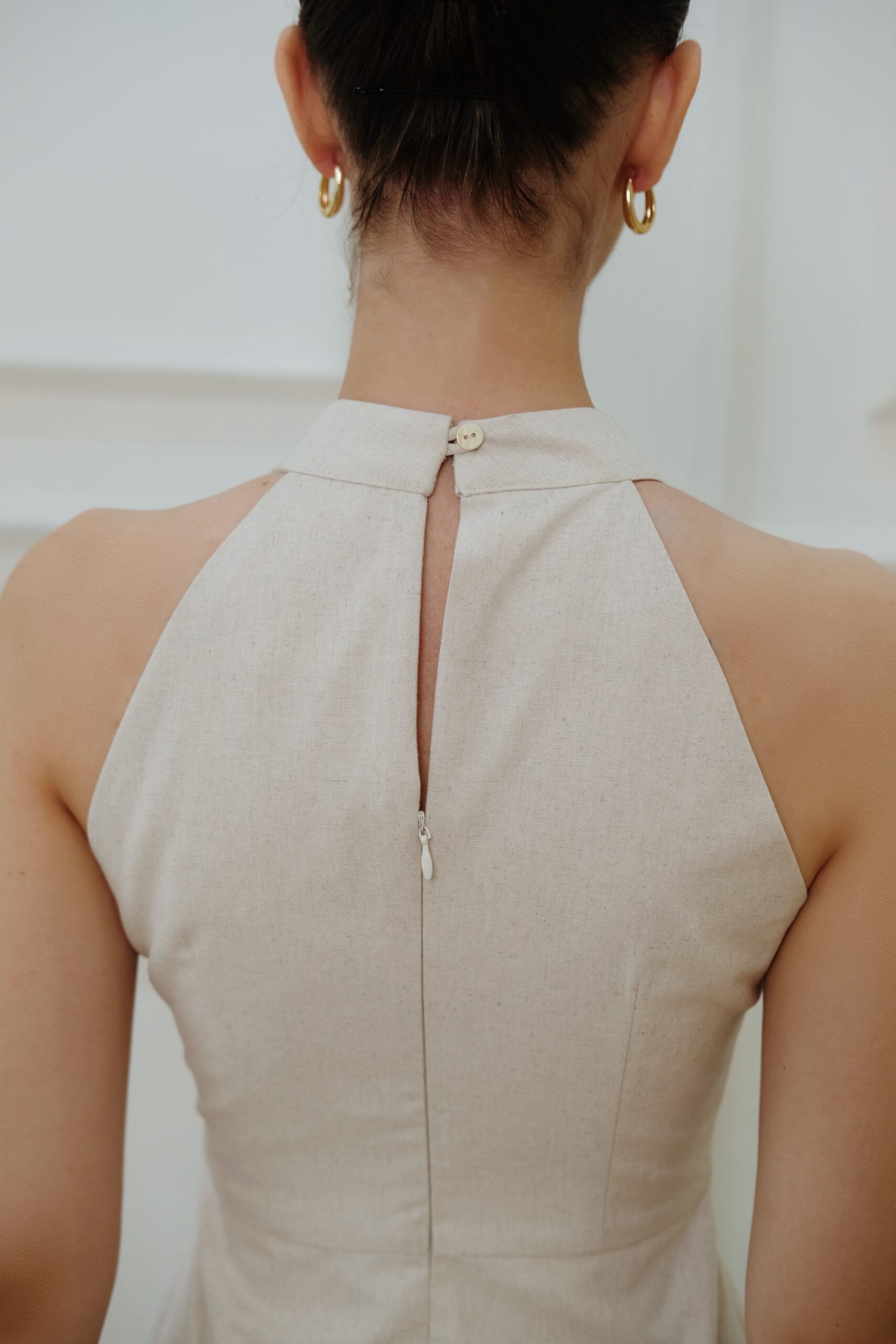 Sera Midi Dress - Linen - Beige - Image 4
